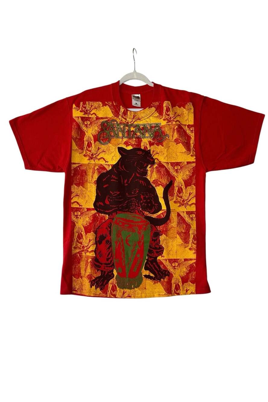 Rare Vintage Carlos Santana World Tour Michael Roman Design 1999 T-Shirt Size L